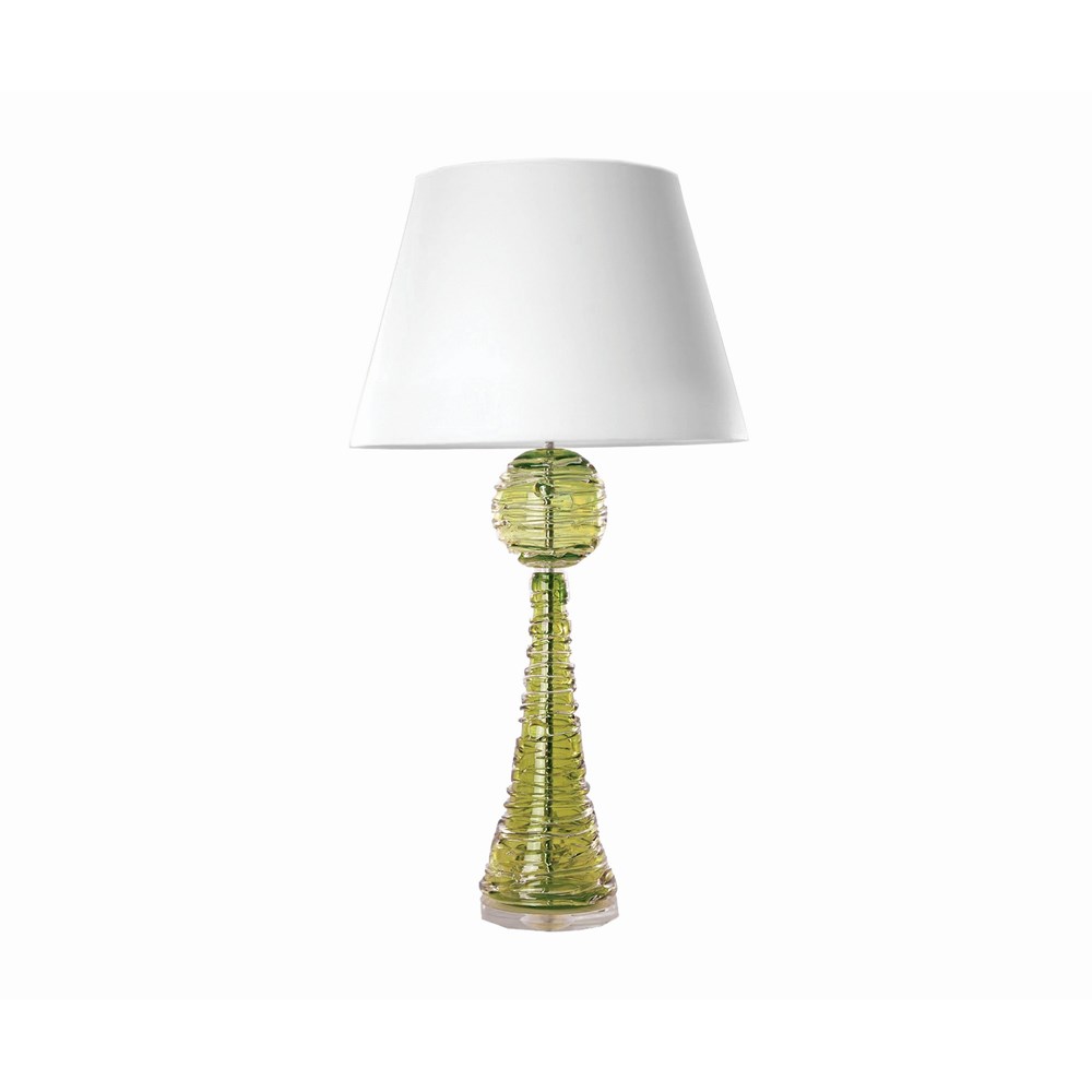 Muffy Crystal Glass Lamp by William Yeoward in Moss Green